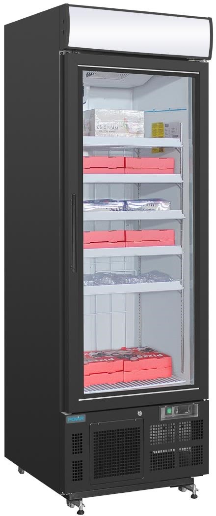  Polar G-Serie Gefrierschrank mit Sichtfenster 412Ltr Schwarz 