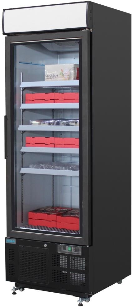  Polar G-Serie Gefrierschrank mit Sichtfenster 412Ltr Schwarz 