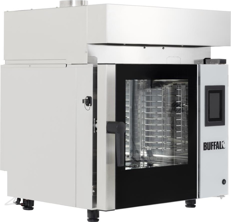  Buffalo Dunstabzugshaube f&uuml;r Smart Touchscreen Kompakt-Kombiofen 6 St&uuml;ck GN 1/1 CK110 