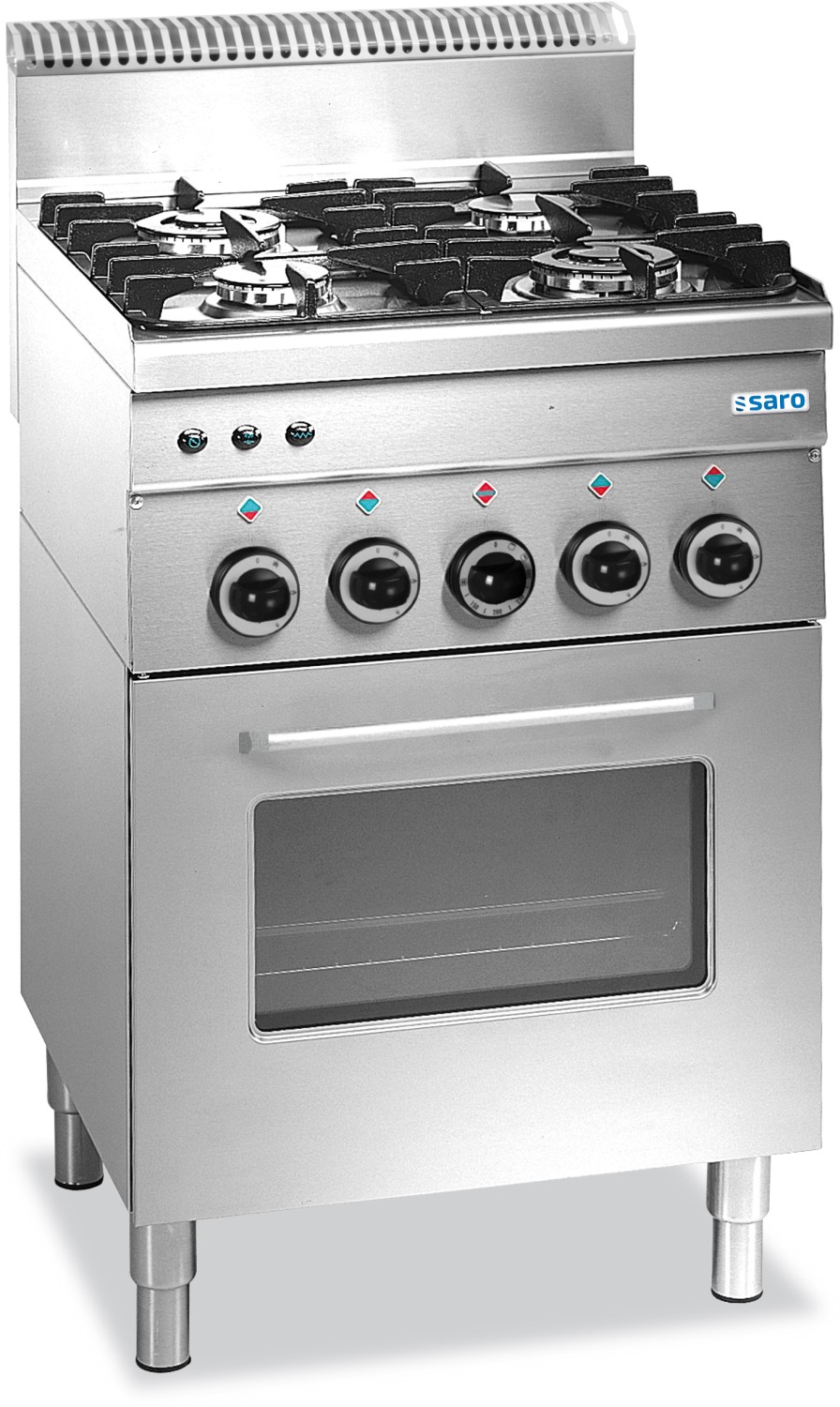  Saro Gasherd mit Gasbackofen, 4 Brenner 600 Line  Modell G4SF6 