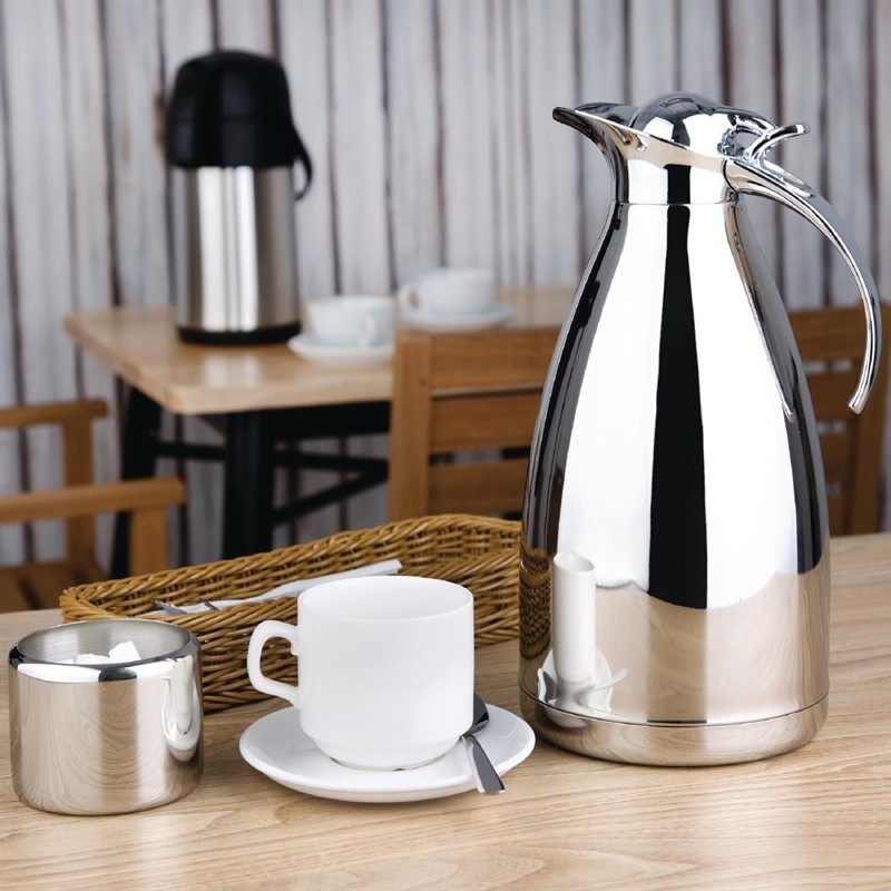  Olympia Thermoskanne Edelstahl-Look 2L 