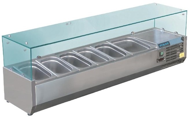  Polar Serie G Aufsatzk&uuml;hlvitrine f&uuml;r 5x GN1/3 und 1x GN1/2 