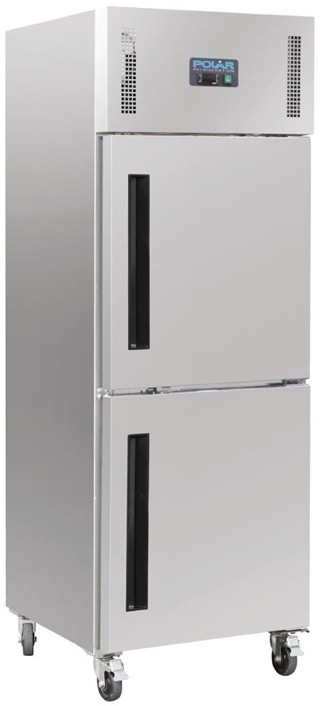  Polar Serie G K&uuml;hlschrank Edelstahl mit geteilter T&uuml;r 600L 