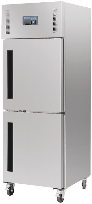  Polar Serie G Kühlschrank Edelstahl mit geteilter Tür 600L 