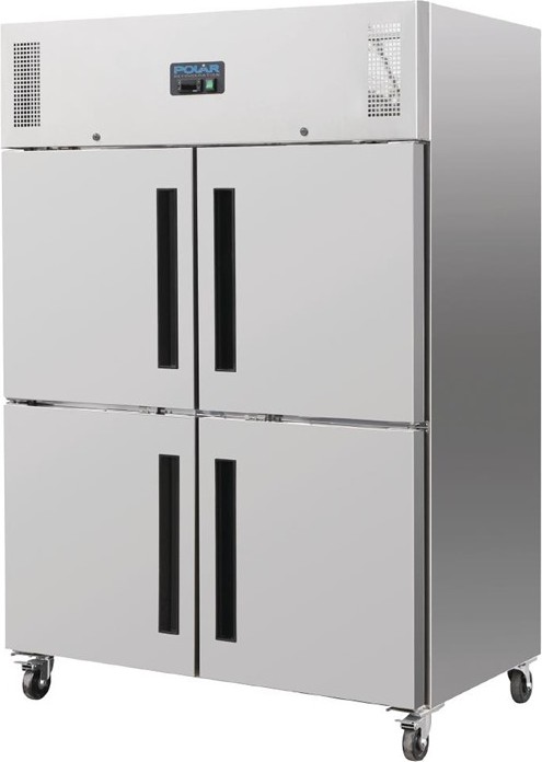  Polar Serie G Kühlschrank Edelstahl mit geteilten Türen 1200L 