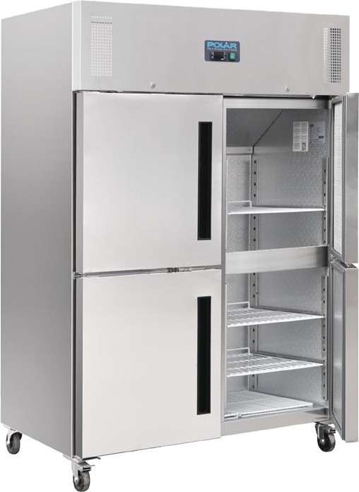 Polar Serie G Kühlschrank Edelstahl mit geteilten Türen 1200L 
