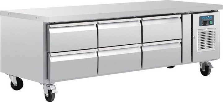  Polar Serie U GN-K&uuml;hltisch mit 6 Schubladen 317L 