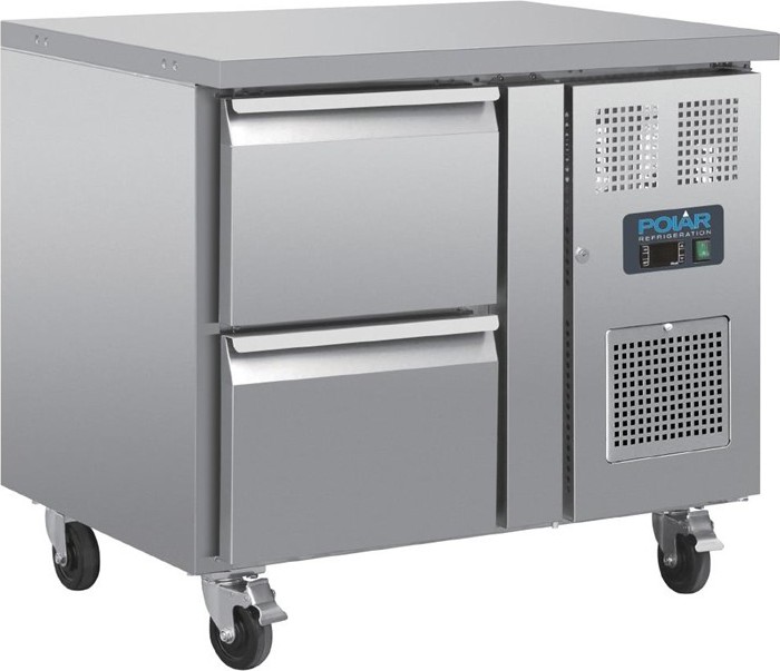  Polar Serie U GN-K&uuml;hltisch mit 2 Schubladen 124L 