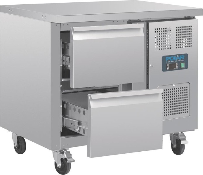  Polar Serie U GN-K&uuml;hltisch mit 2 Schubladen 124L 