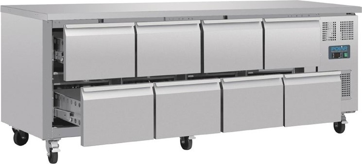  Polar Serie U GN-Kühltisch mit 8 Schubladen 616L 