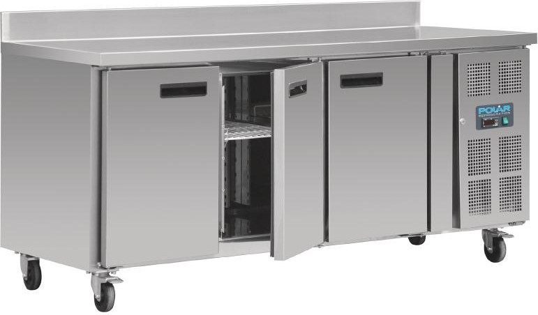  Polar Serie U 3-t&uuml;riger Edelstahlgefrierschrank mit Spritzschutz 417Ltr 