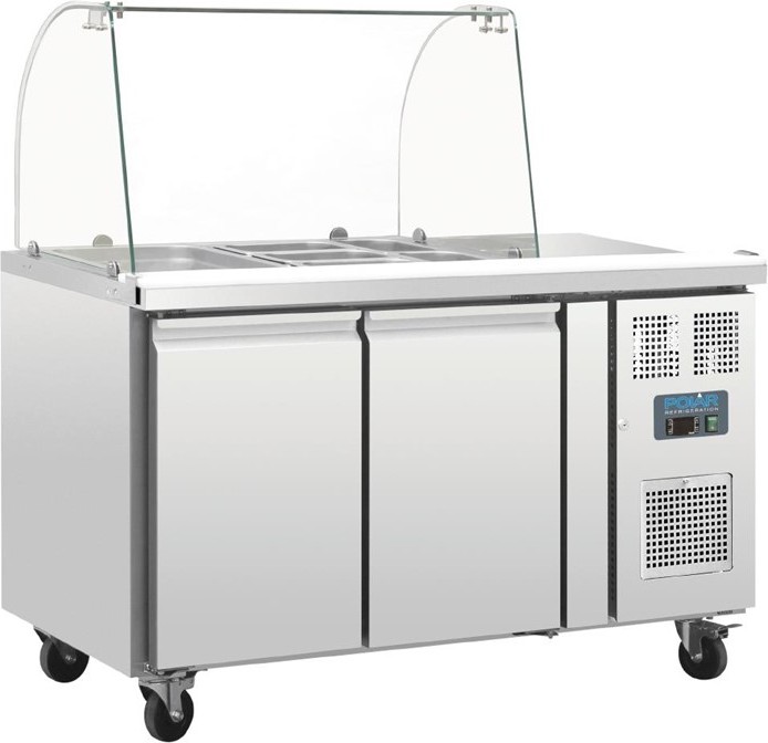  Polar Serie U 2-t&uuml;rige GN-Saladette mit Schutzhaube 