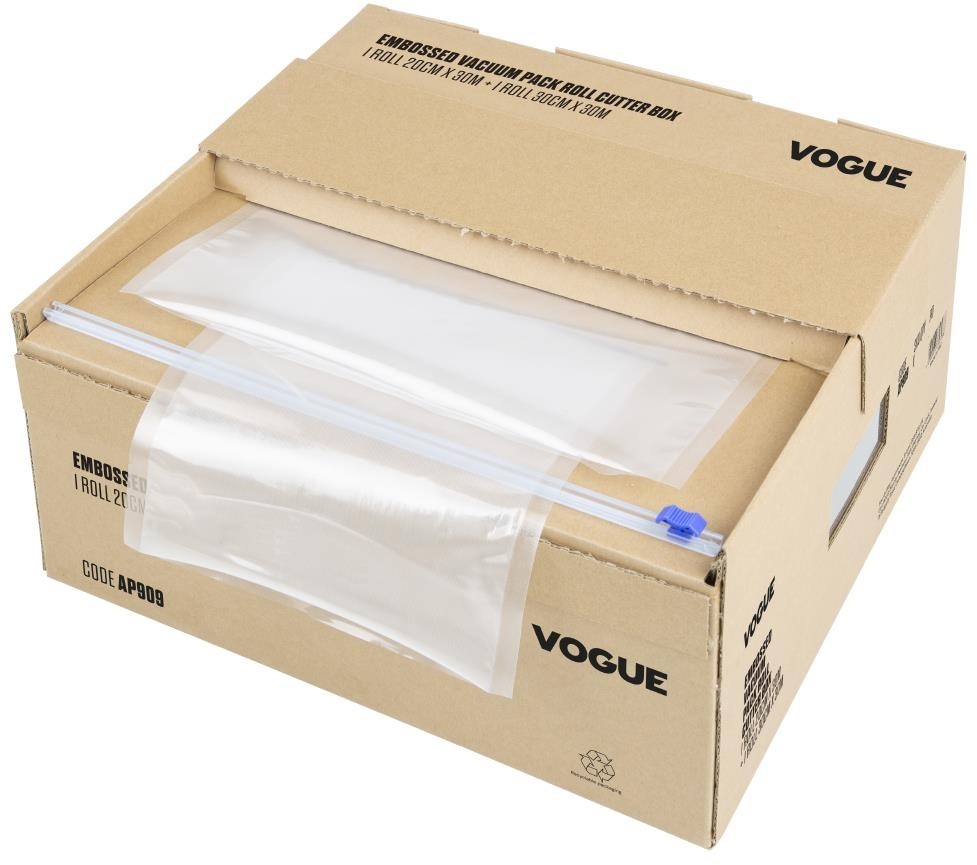  Vogue Vakuumrolle mit Cutterbox, gepr&auml;gt, 200 mm und 300 mm, 2er-Set 