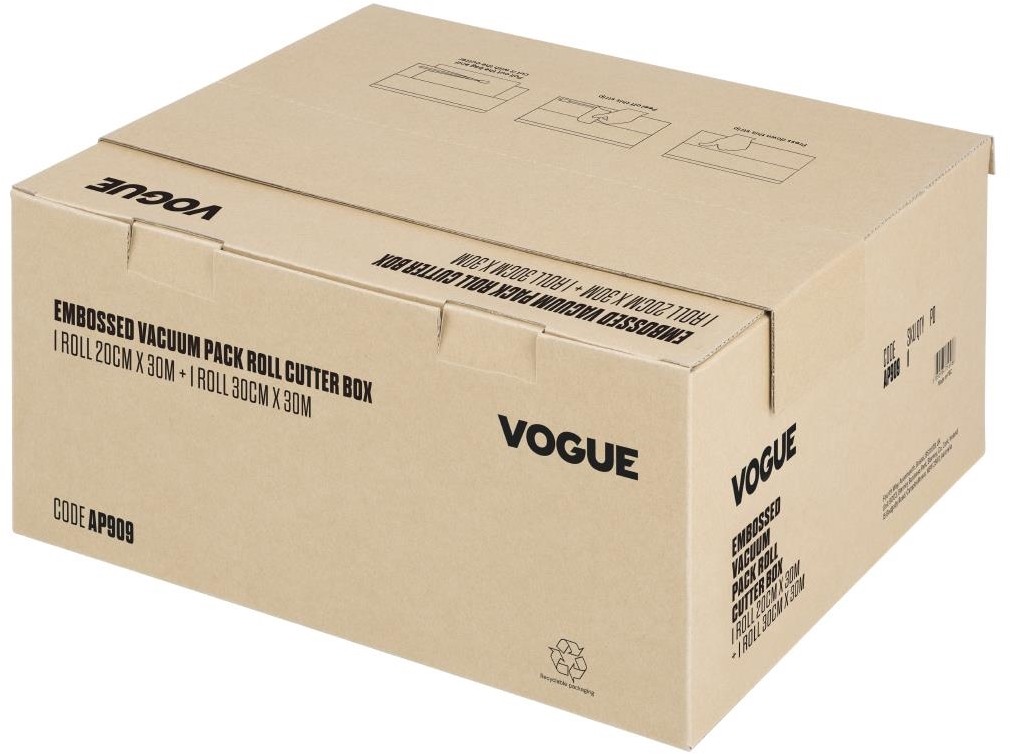  Vogue Vakuumrolle mit Cutterbox, gepr&auml;gt, 200 mm und 300 mm, 2er-Set 