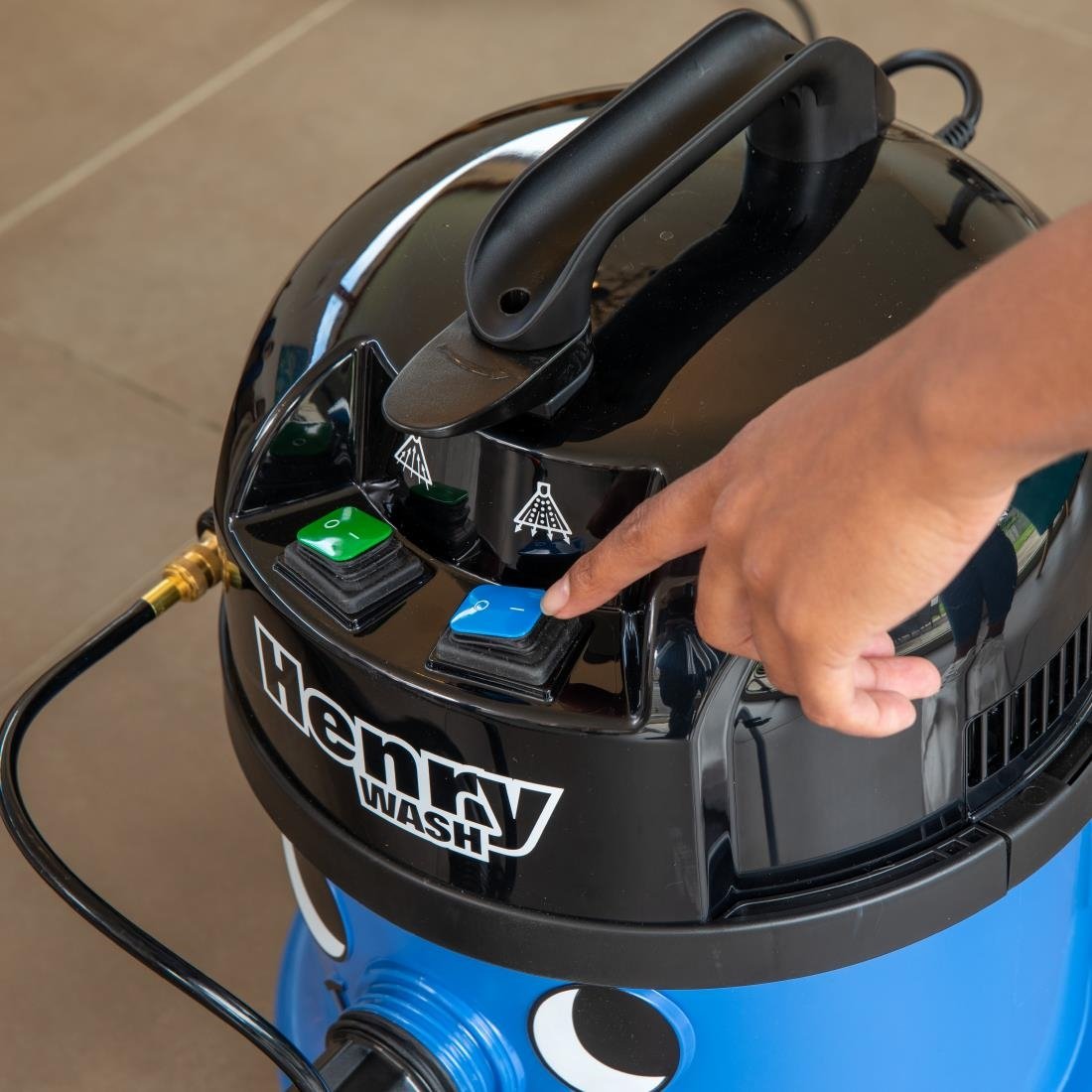  Numatic Sproei-extractiemaschine Staubsauger Henry Wash HVW370 blau mit Kit AS6 