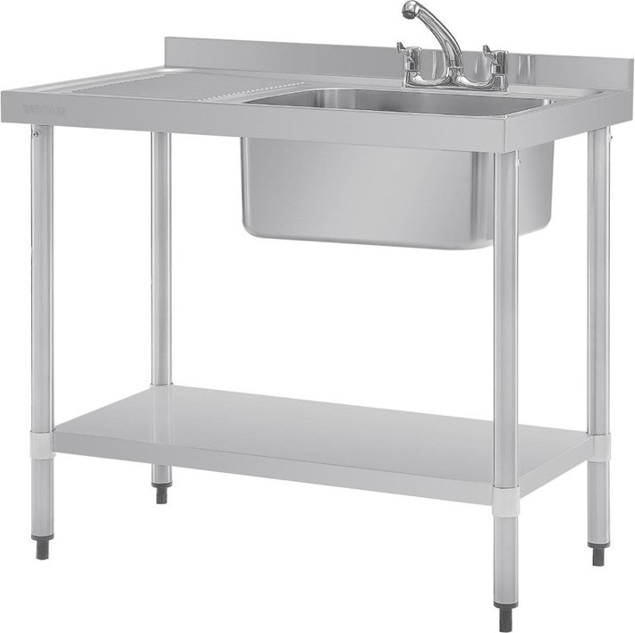  Vogue Edelstahl Sp&uuml;le 1 Sp&uuml;le rechts 100x60cm 