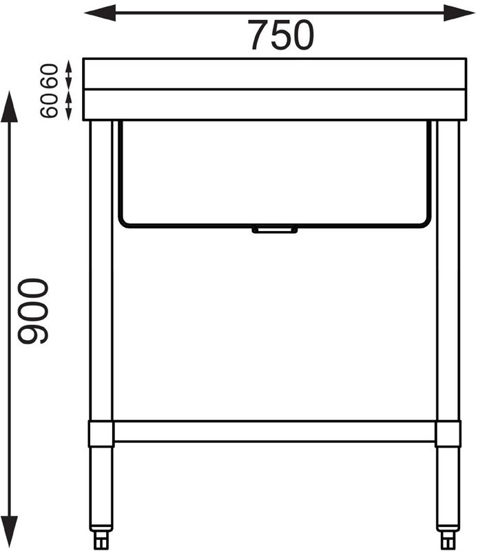  Vogue kleiner Sp&uuml;ltisch 75cm lang 