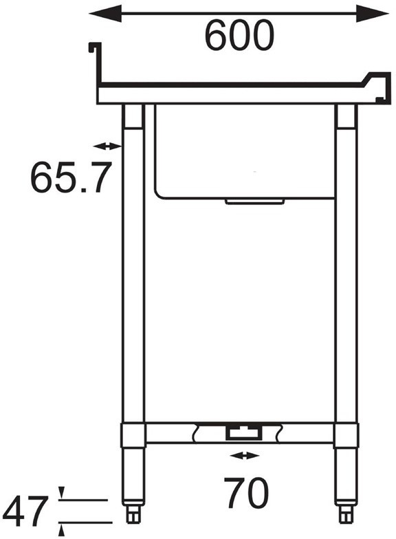  Vogue Sp&uuml;ltisch Doppelbecken in der Mitte 240cm lang 