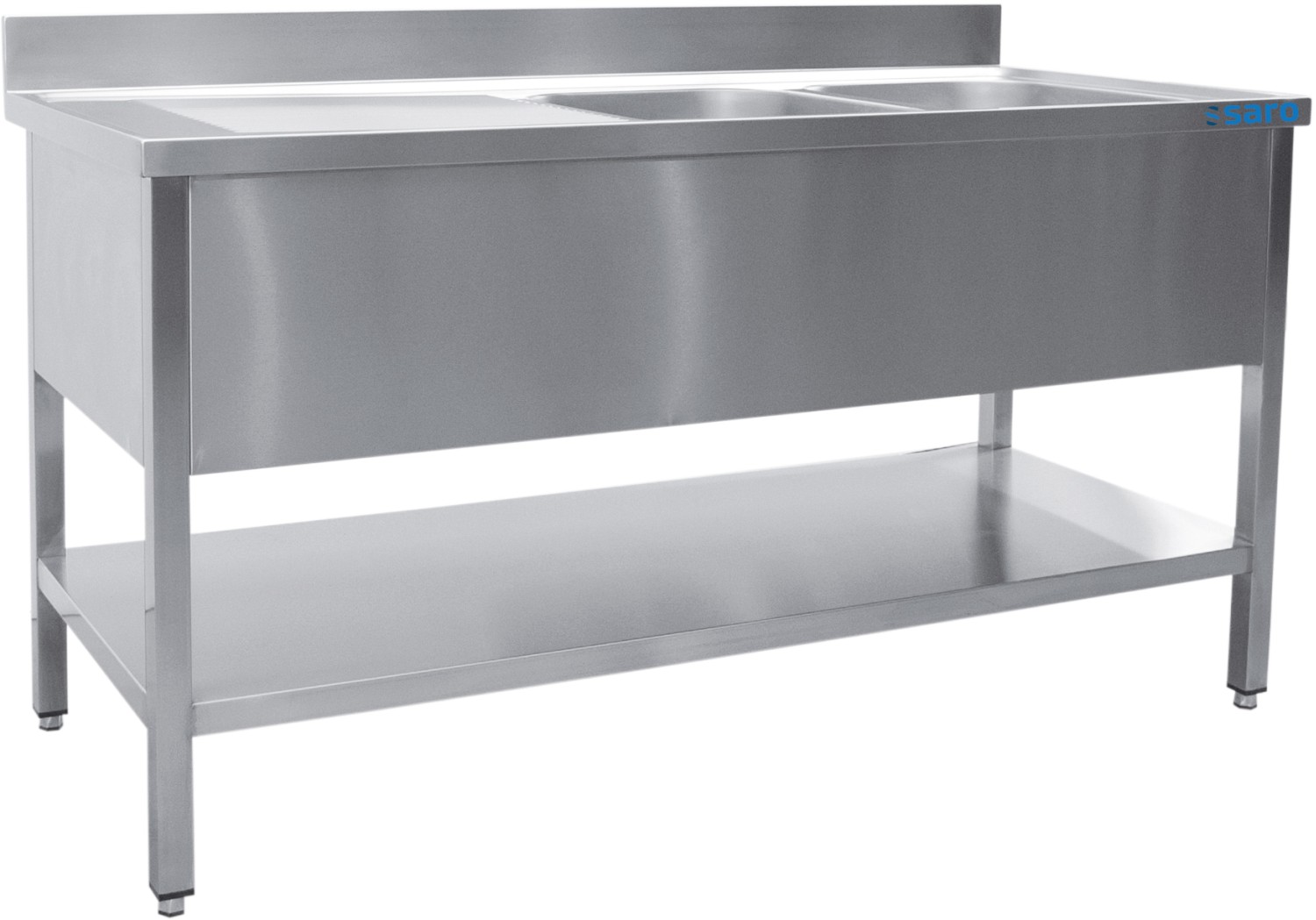  Saro Sp&uuml;ltisch 2 Becken, rechts - B 1800 x T 600 mm 