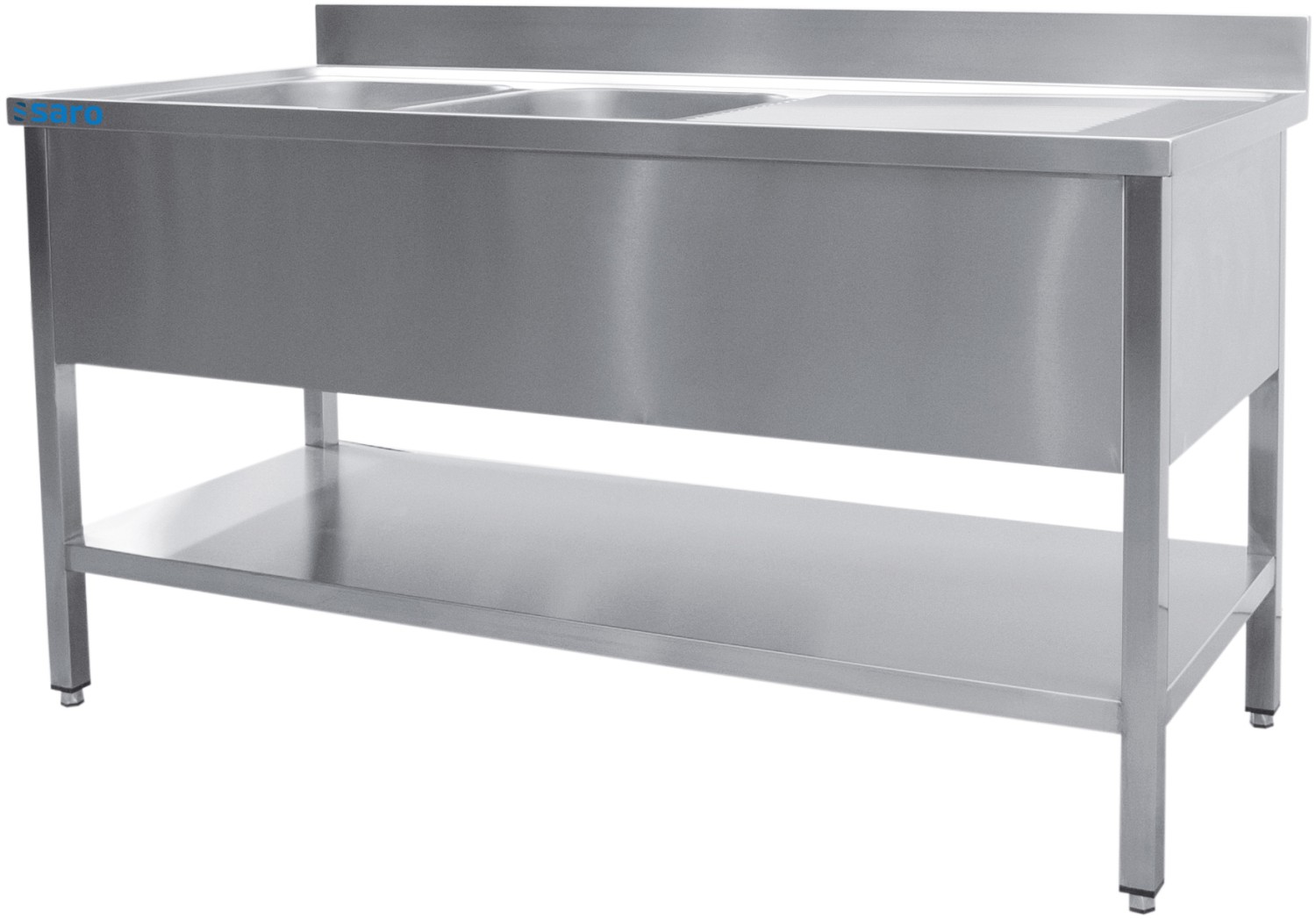  Saro Sp&uuml;ltisch 2 Becken, links - B 1400 x T 700 mm 