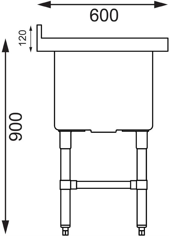  Vogue tiefer Sp&uuml;ltisch Doppelbecken 141cm lang 