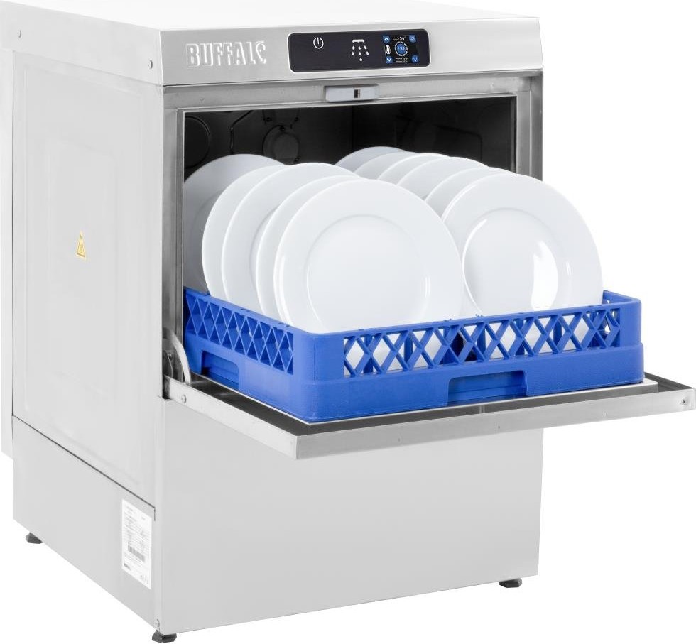  Buffalo Digitale Untertischsp&uuml;lmaschine mit Ablaufpumpe 500mm Korb 2.9kW Einphasenanschluss 