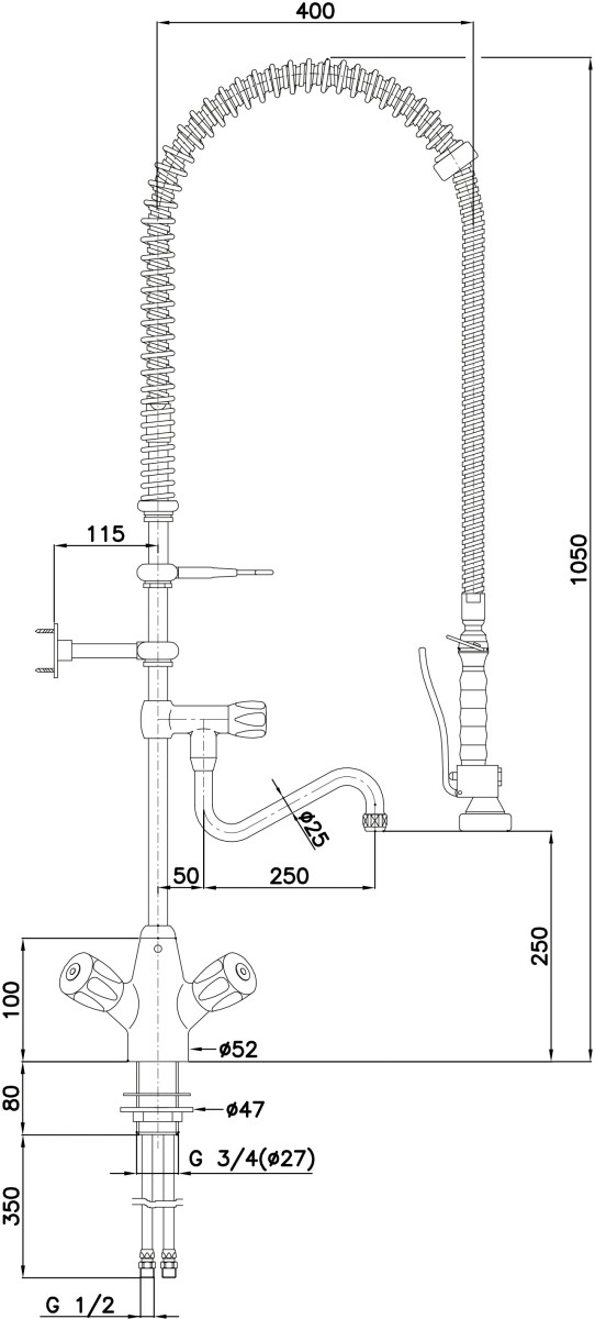  Bartscher Zweigriffmischer 26L-1801B 