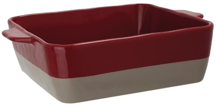  Olympia rechteckige Kasserolle rot und taupe 4,2L 