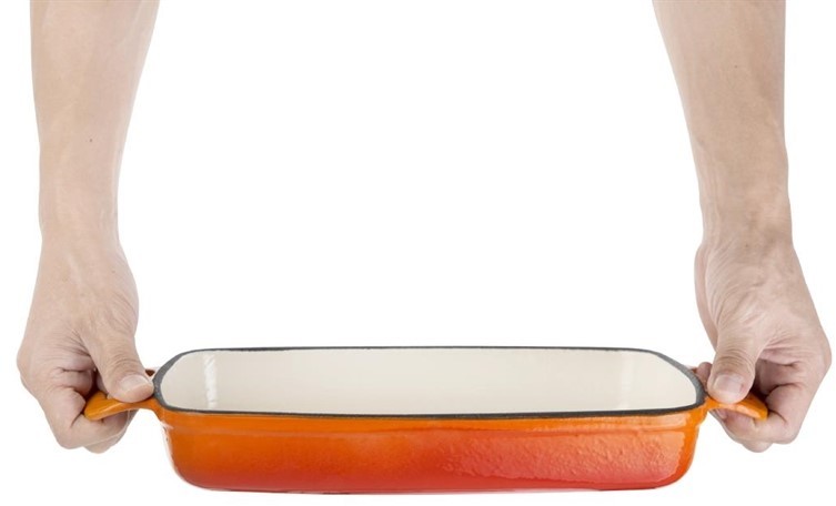  Vogue rechteckige Auflaufform Gusseisen orange 