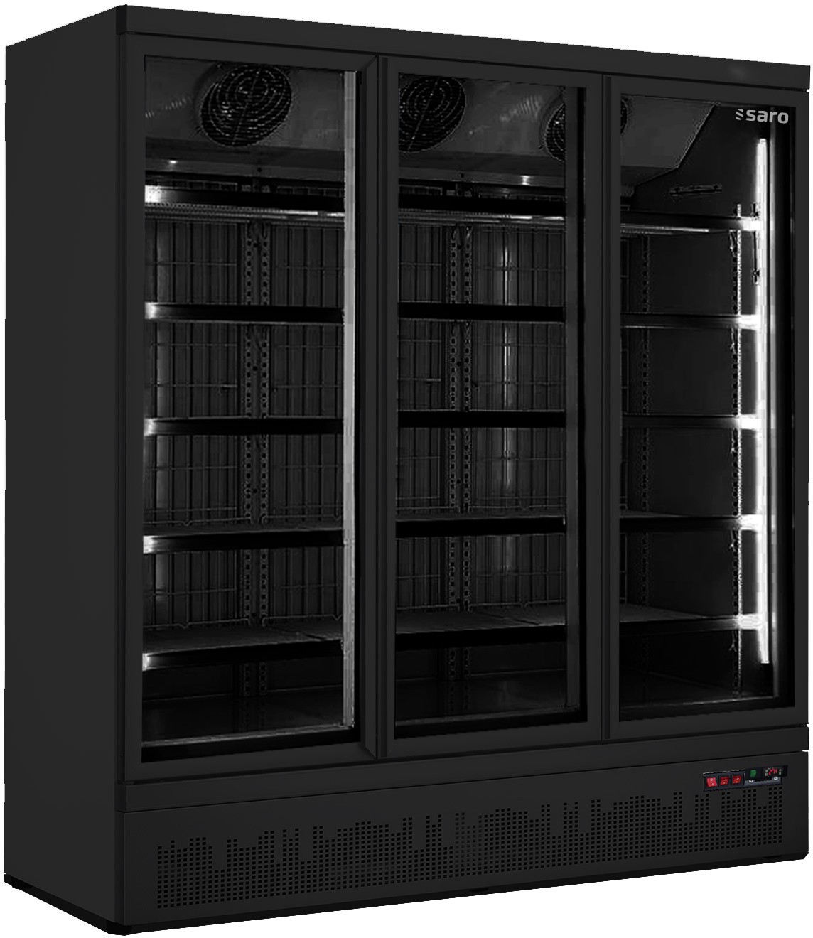  Saro Tiefkühlschrank m. 3 Glastüren GTK 1480 S schwarz 