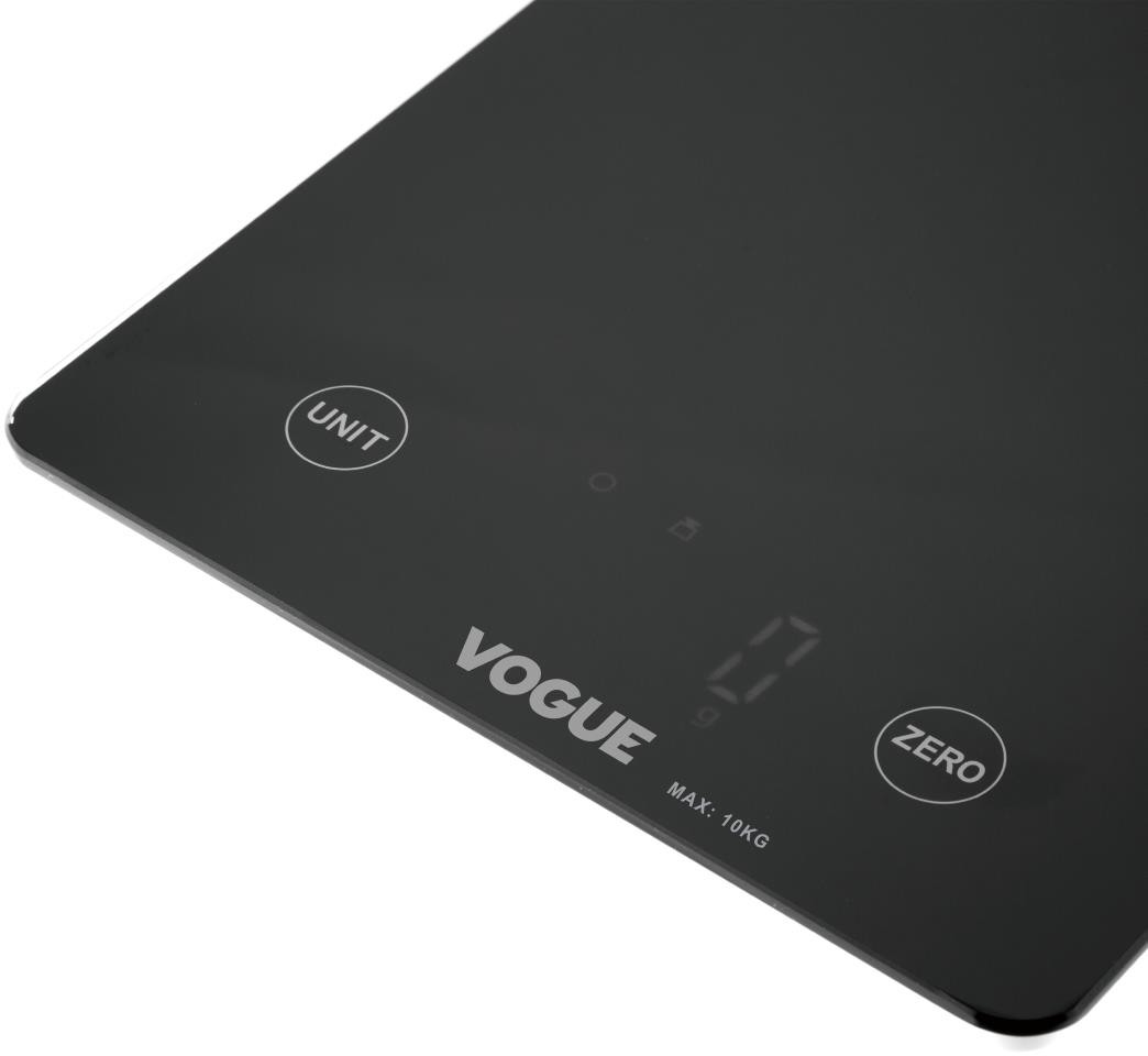  Vogue Digitalwaage Schwarz Rechteckig 10kg 