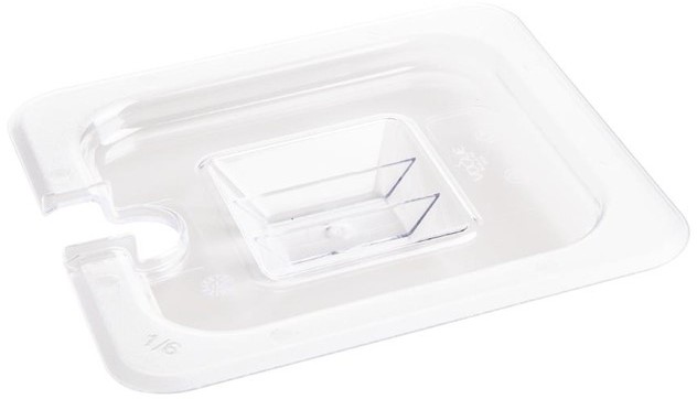  Vogue Polycarbonat Deckel mit L&ouml;ffelaussparung GN1/6 