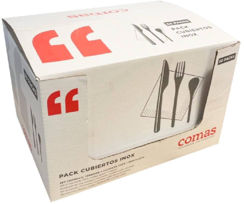  Comas Set Chuchillo Tenedor Einwegbesteck aus Edelstahl (50 St&uuml;ck) 