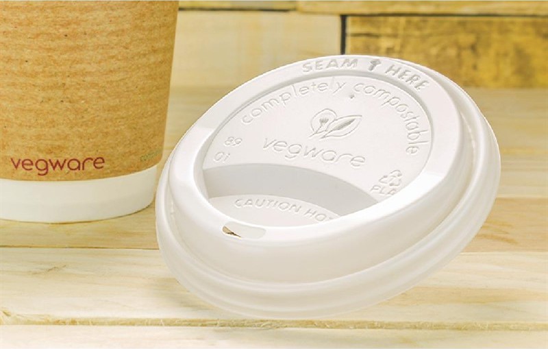  Vegware kompostierbare Hei&szlig;getr&auml;nkebecher-Deckel 34 / 45,5cl 