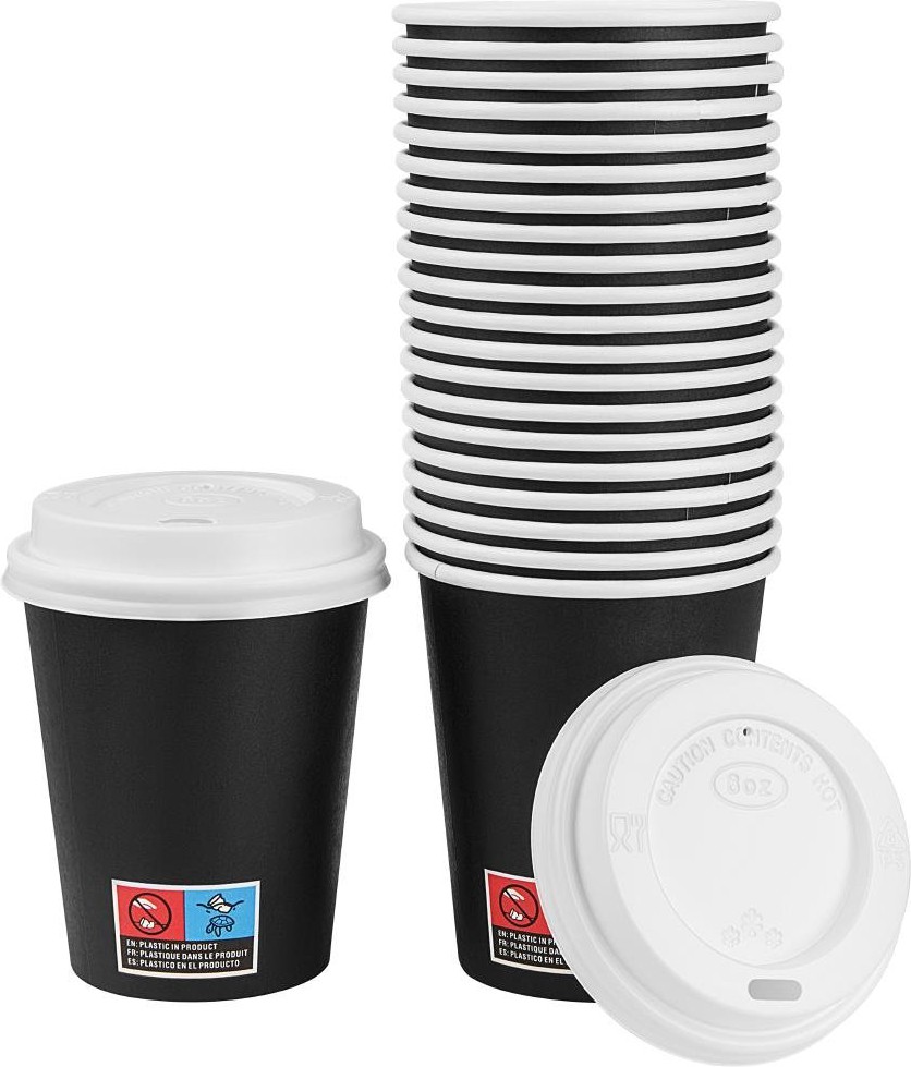  Gastronoble Hei&szlig;e Becher und Deckel Pack 8oz (350 St&uuml;ck) 