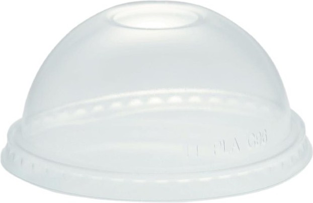  Vegware Kompostierbare gew&ouml;lbte Deckel f&uuml;r Kaltgetr&auml;nkebecher 34cl und 45,5cl 