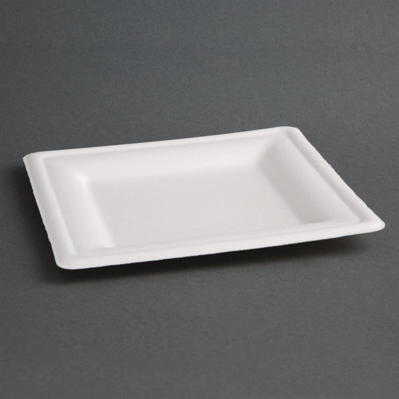  Fiesta Green kompostierbare Teller aus Bagasse quadratisch 26,1cm (50 St&uuml;ck) 