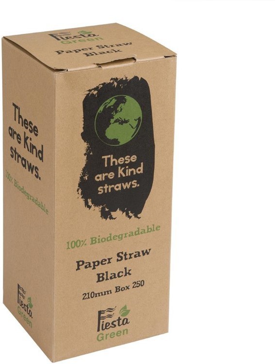  Fiesta Green Kompostierbare Papiertrinkhalme schwarz 