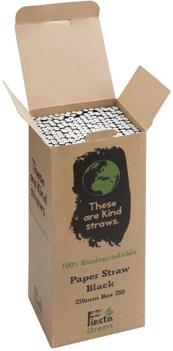  Fiesta Green Kompostierbare Papiertrinkhalme schwarz 