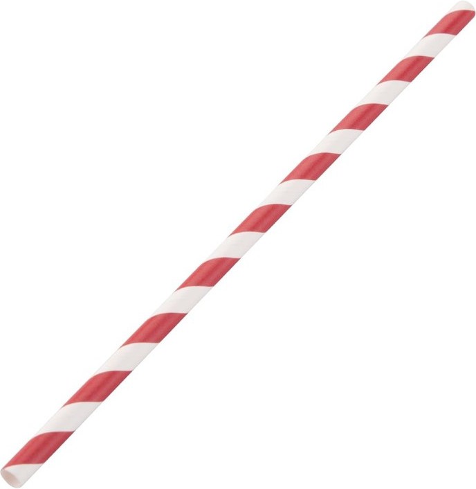  Fiesta Green Kompostierbare Papiertrinkhalme rot geringelt 