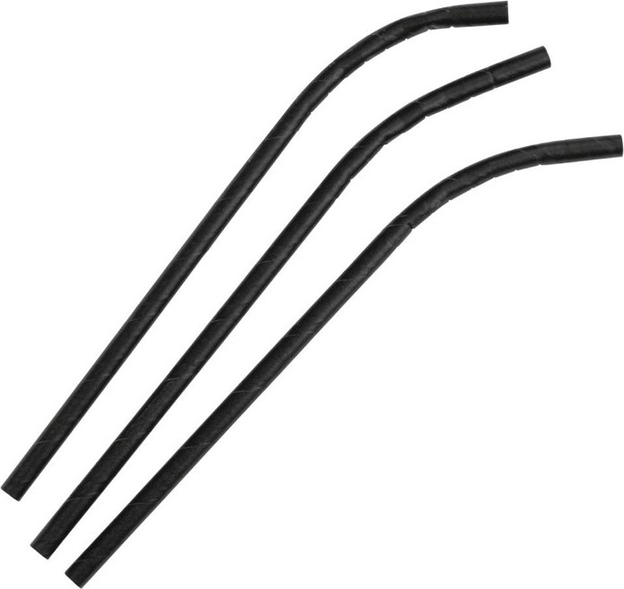  Fiesta Compostable kompostierbare flexible Papierstrohhalme schwarz (250 St&uuml;ck) 