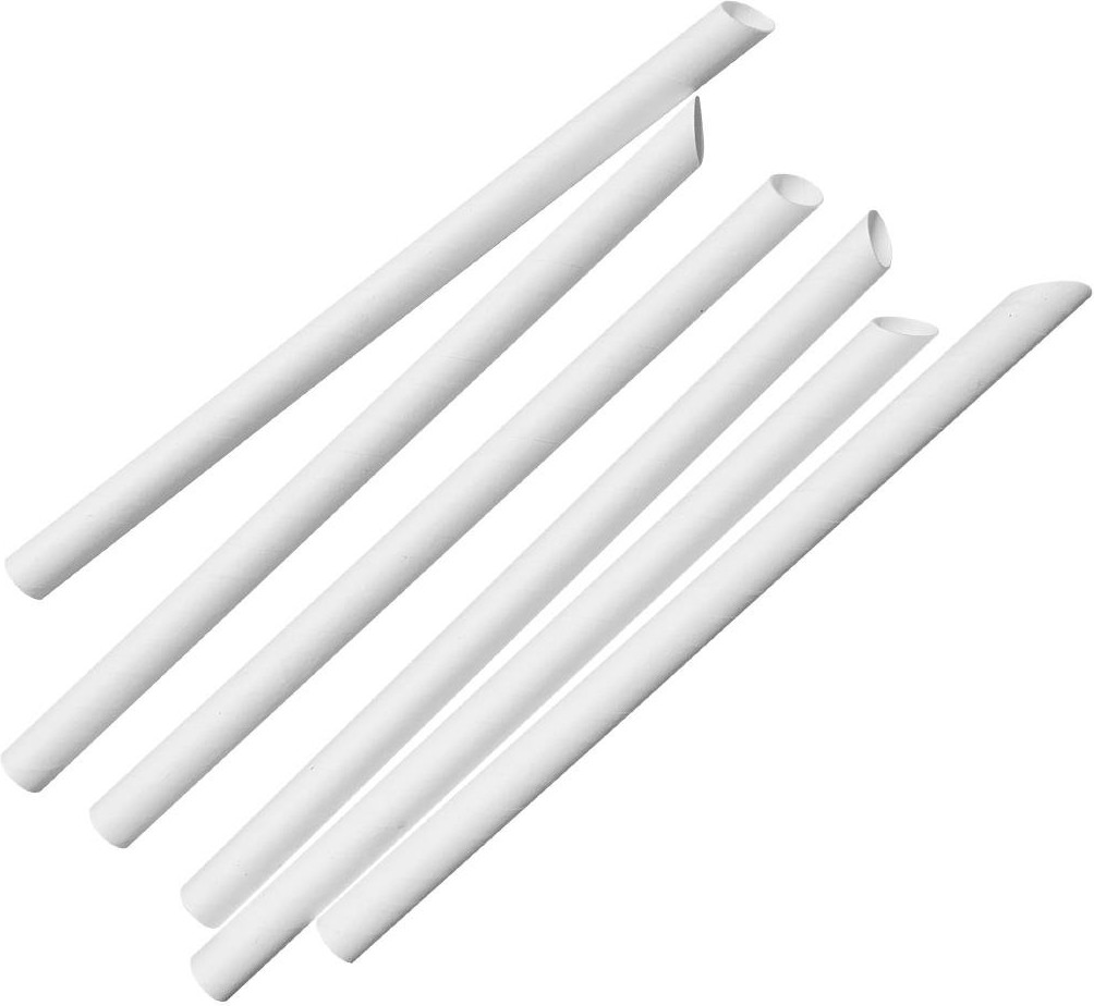  Fiesta Kompostierbarer Bubble Tea Strohhalm Wei&szlig; 12x210mm (150 St&uuml;ck) 