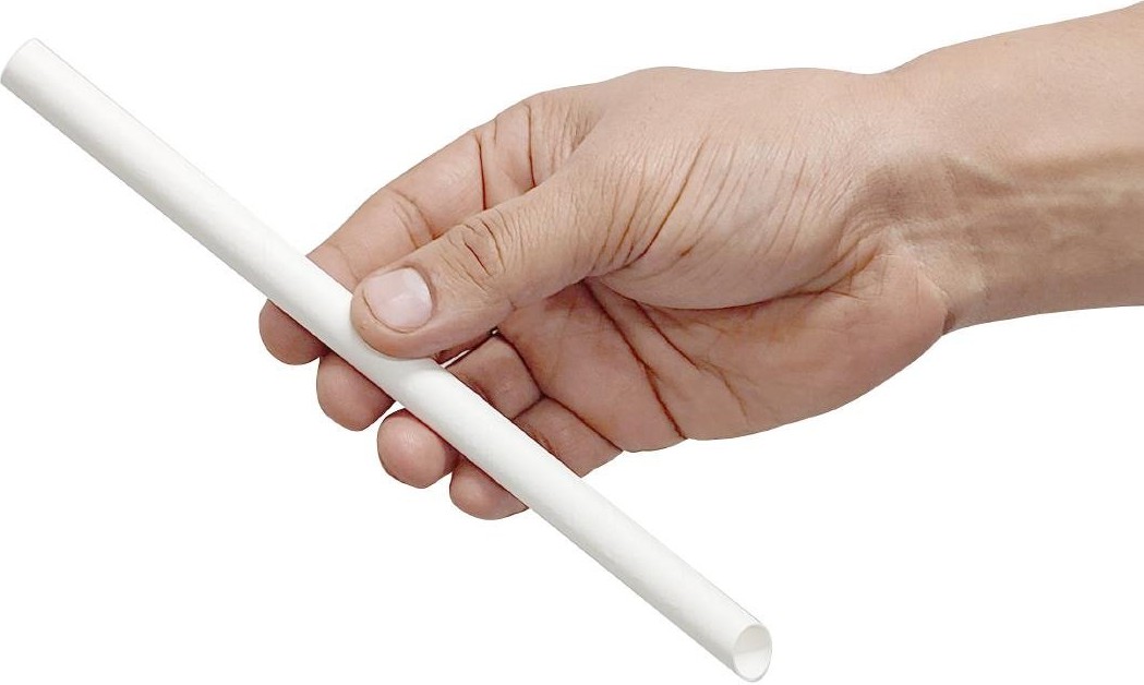  Fiesta Kompostierbarer Bubble Tea Strohhalm Wei&szlig; 12x210mm (150 St&uuml;ck) 