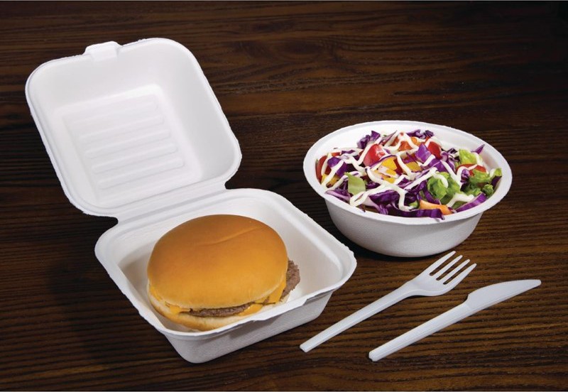  Fiesta Green kompostierbare Zuckerrohr Burgerboxen 15,3cm 
