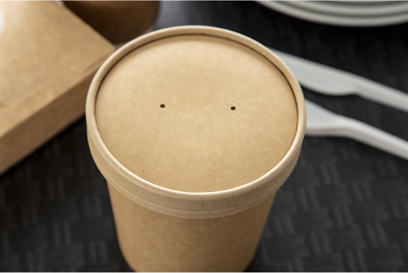  Colpac Recycelbar Kraft Microwavable Suppe Tasse Deckel 450ml Packung mit 500 