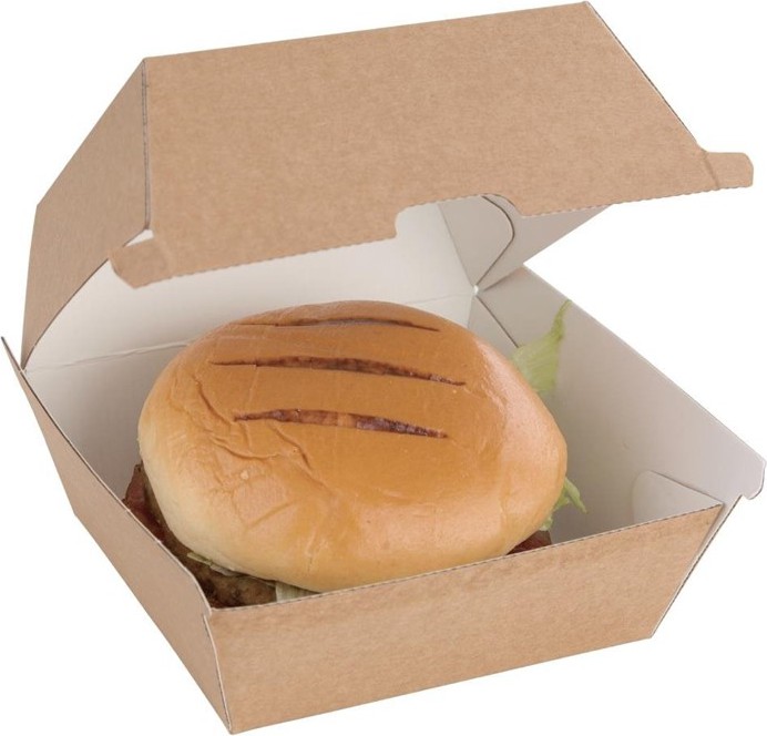  Fiesta Green kompostierbare Hamburgerboxen Kraft klein (200 St&uuml;ck) 