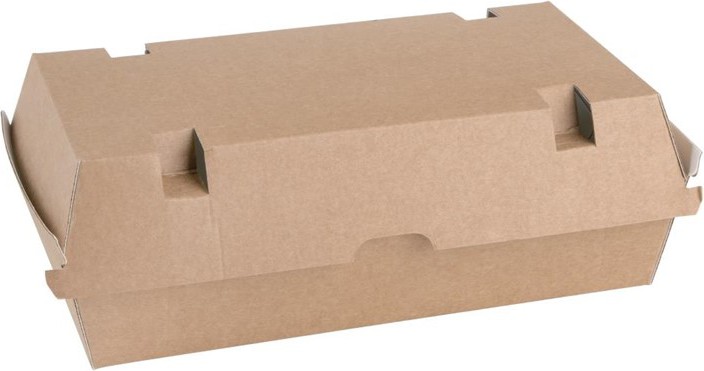  Fiesta Green kompostierbare Men&uuml;boxen mit Klappdeckel aus Kraftpapier gro&szlig; 204mm (100 St&uuml;ck) 