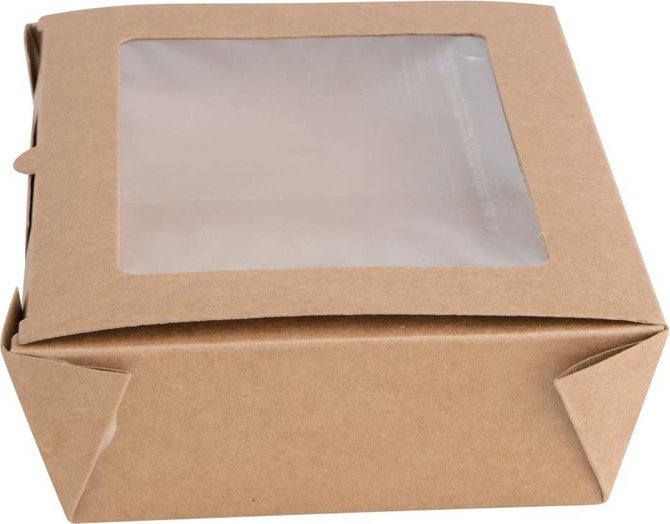  Fiesta Compostable kompostierbare Salatsch&uuml;sseln mit PLA-Fenstern 1200ml (200 St&uuml;ck) 