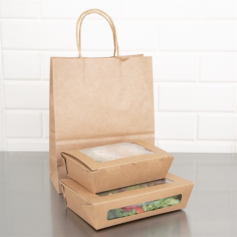  Fiesta Compostable kompostierbare Salatsch&uuml;sseln mit PLA-Fenstern 1200ml (200 St&uuml;ck) 