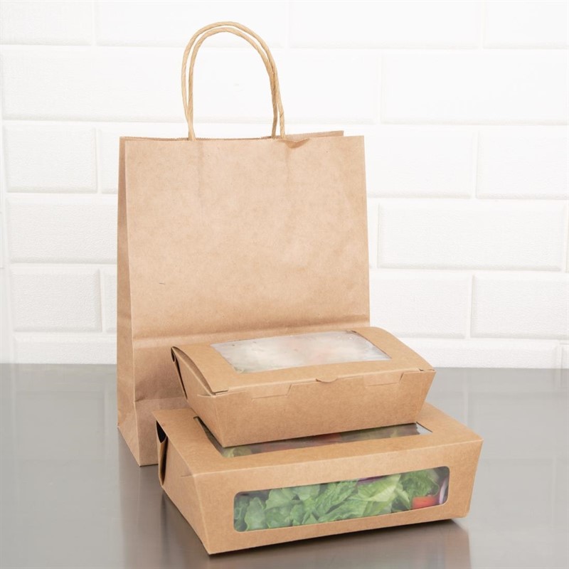  Fiesta Compostable kompostierbare Salatsch&uuml;sseln mit PLA-Fenstern 1600ml (200 St&uuml;ck) 